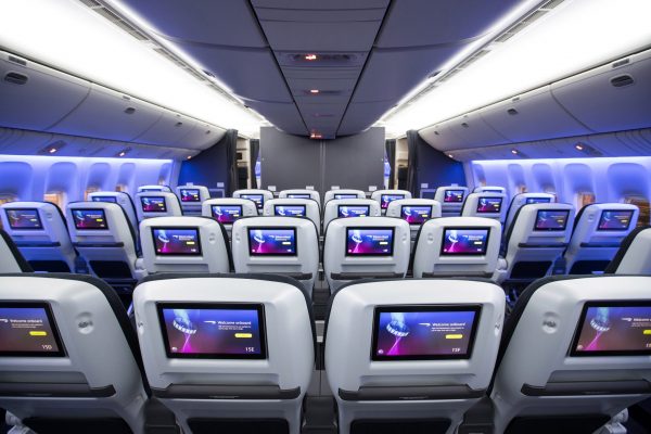 LONDON, UK: 
World Traveller Plus cabin on a British Airways Boeing 777 at London Gatwick on 04 March 2018
(Picture by Nick Morrish/British Airways)